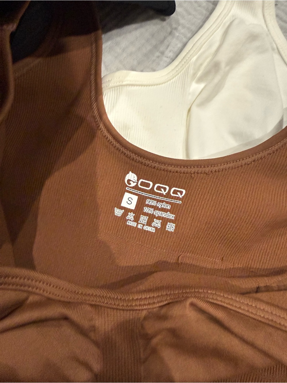 3 OQQ Ribbed Scoop Neck Bodysuits - Black, Brown, Cream - Picture 2 of 2